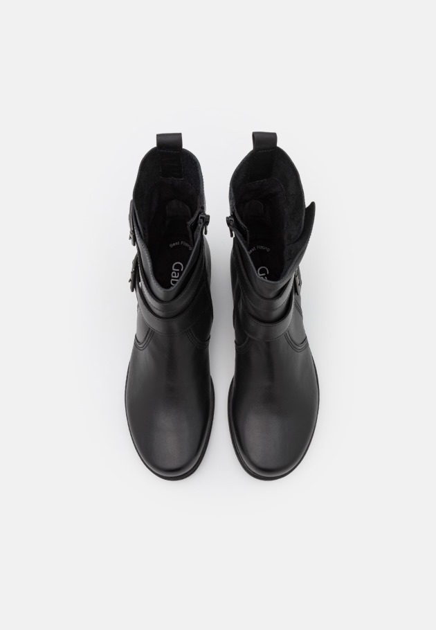 Gabor Black Cowboy/Biker Ankle Boot