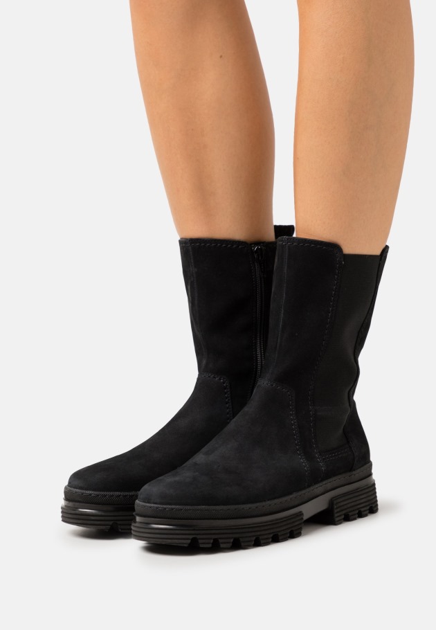 Gabor Black Cowboy/Biker Ankle Boot