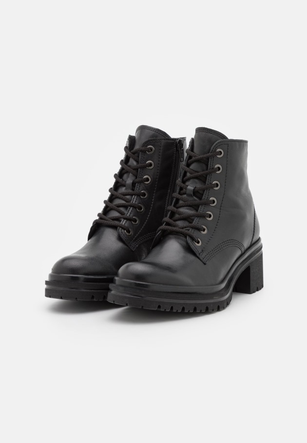 Gabor Black Lace-Up Ankle Boots