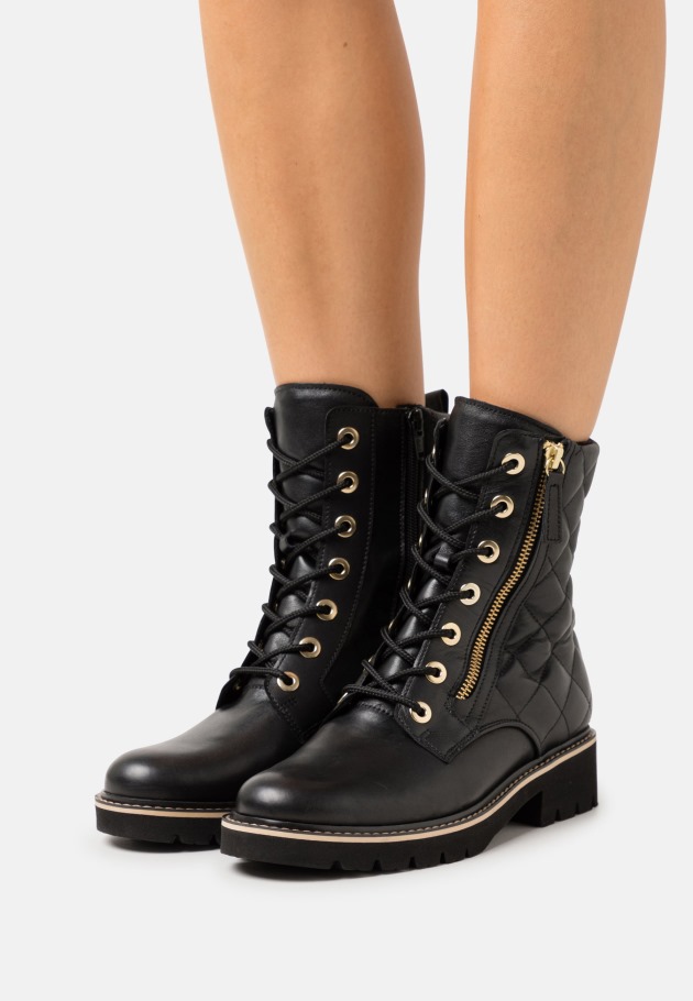 Gabor Black Lace-Up Ankle Boots