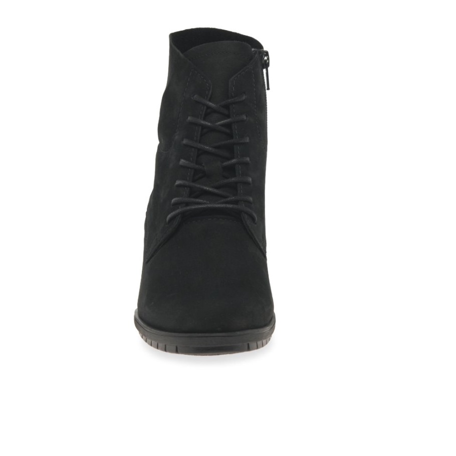 Gabor Black Nubuck Optimum Ladies Ankle Boots