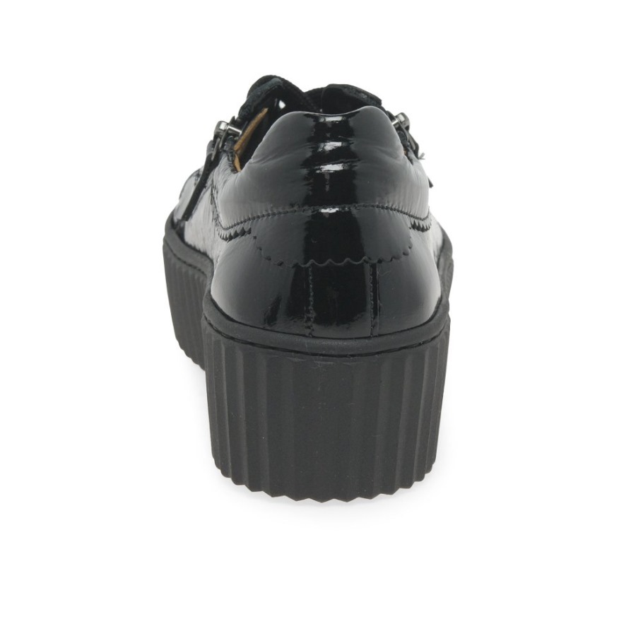 Gabor Black Patent Dolly Ladies Trainers