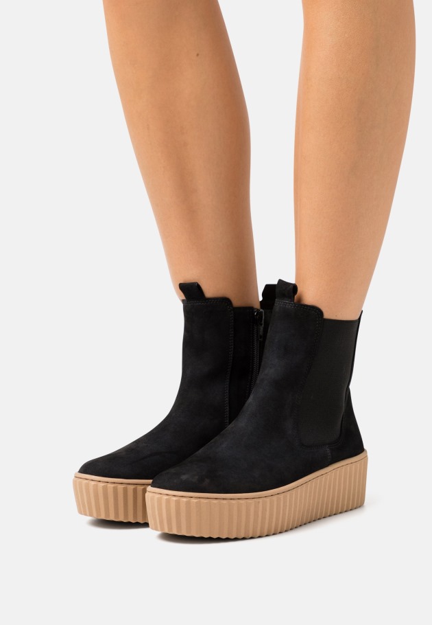 Gabor Black Platform Ankle Boots