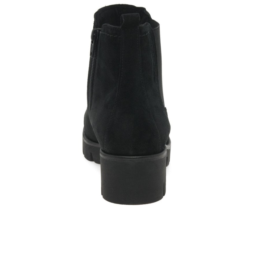 Gabor Black Suede Bodo Womens Suede Chelsea Boots