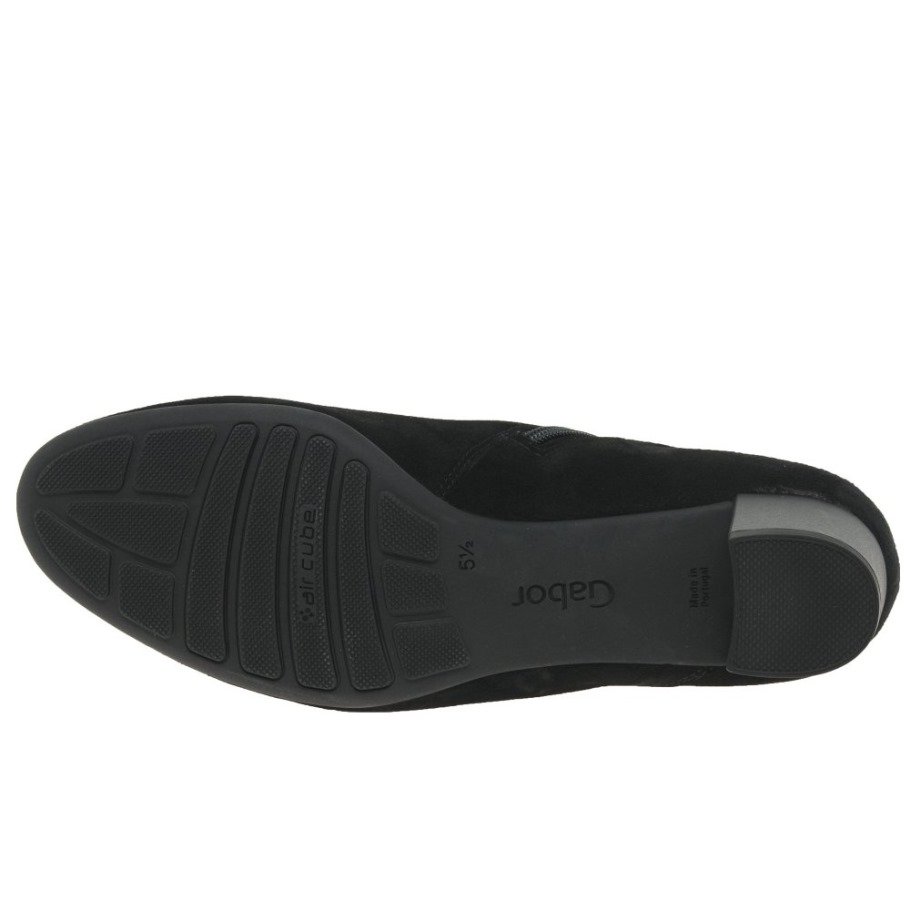 Gabor Black Suede Hemp Womens Ankle Boots