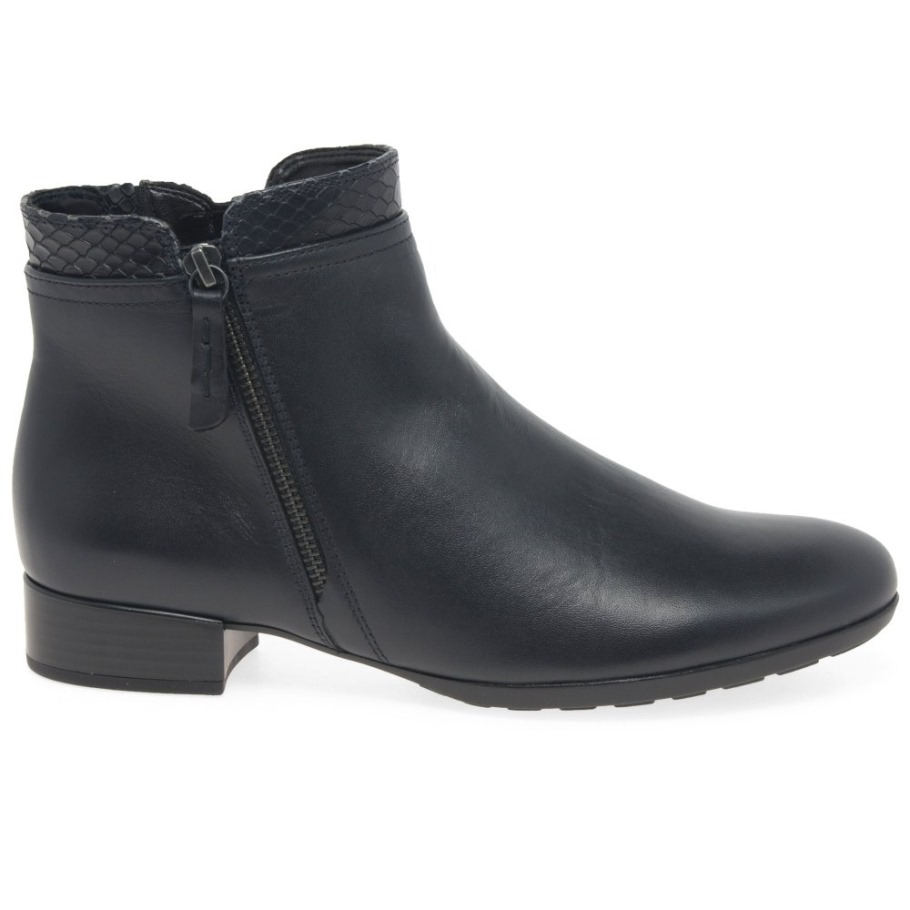 Gabor Briano Ladies Ankle Boots Midnight/Snake
