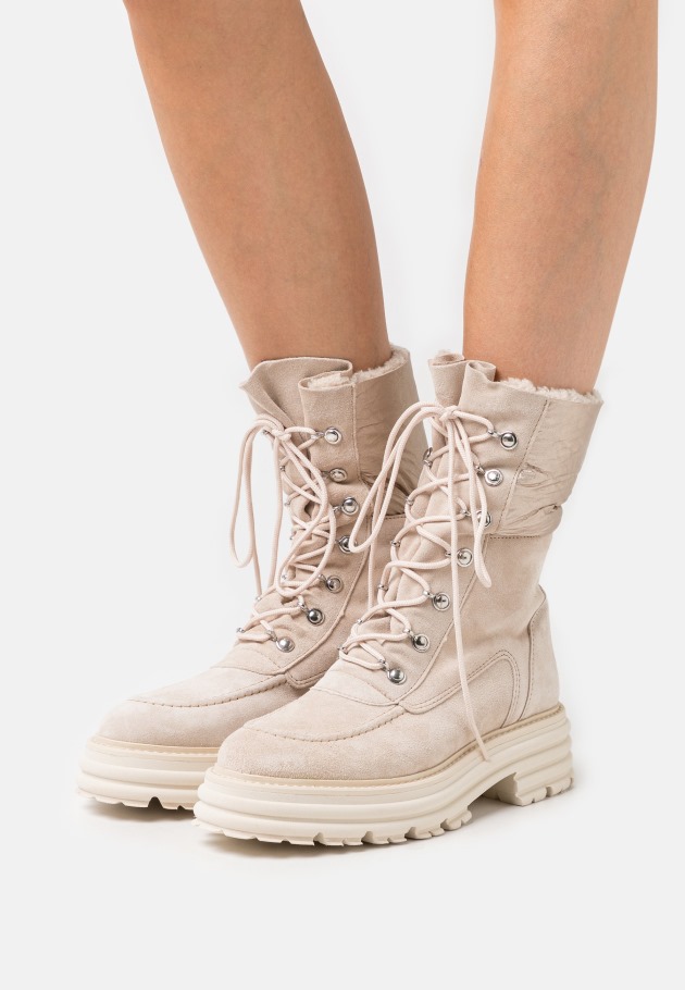 Gabor Dark Rose/Panna Lace-Up Ankle Boots