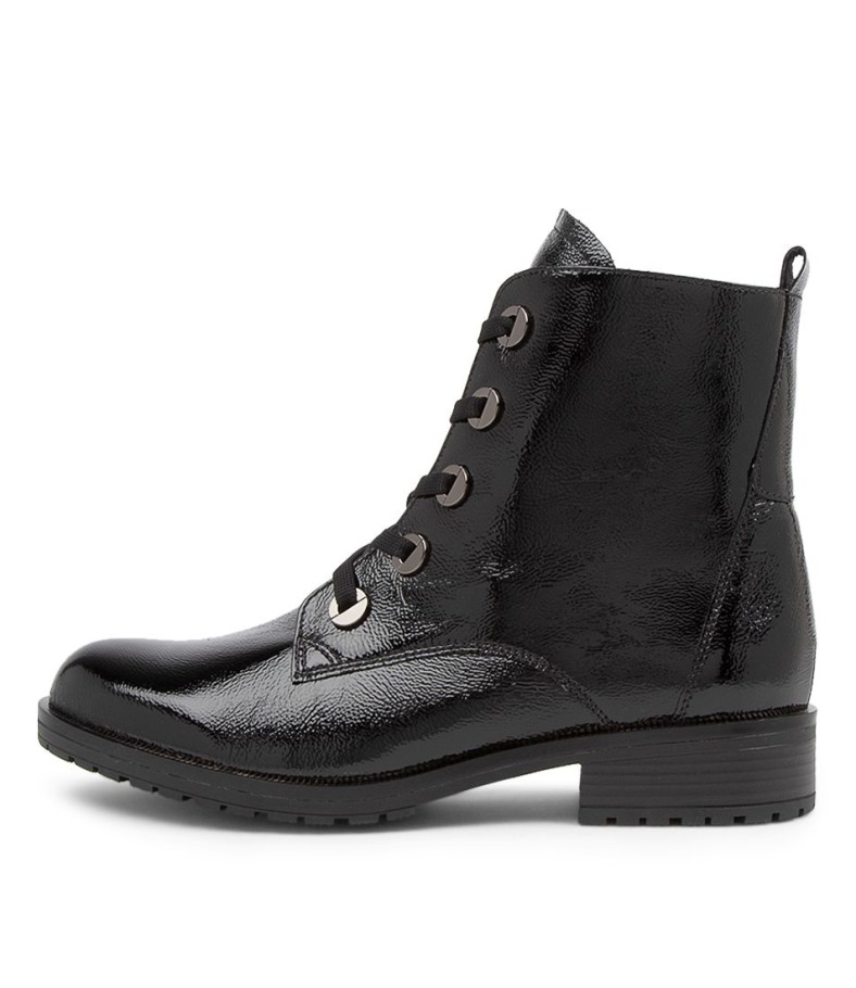 Gabor Genua Bottines En Cuir Noir