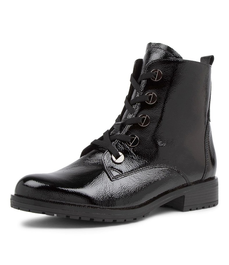 Gabor Genua Bottines En Cuir Noir