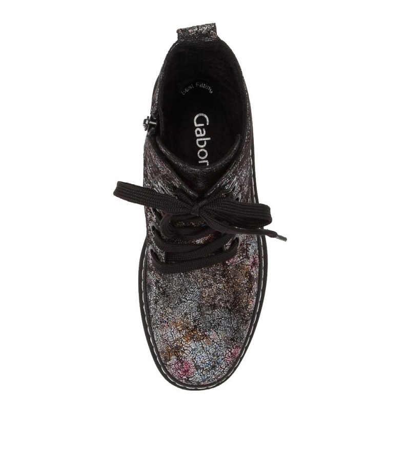 Gabor Hund Schwarz Bottes Mi-mollet En Cuir Multi