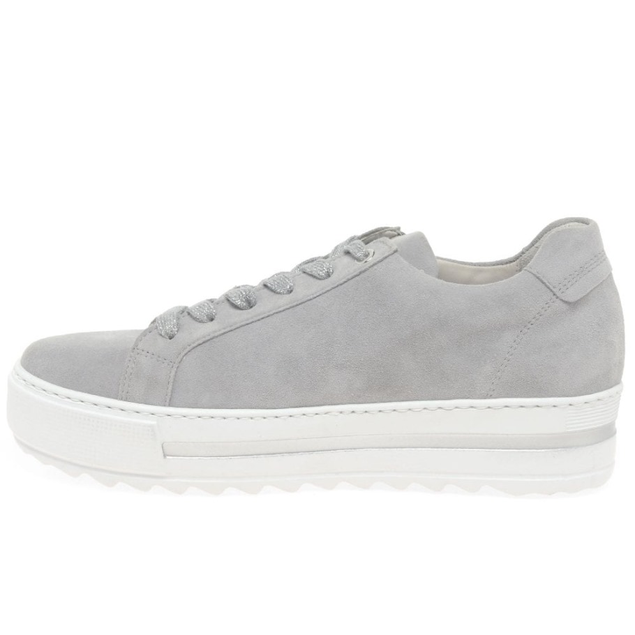 Gabor Light Grey Suede Heather Womens Casual Trainers
