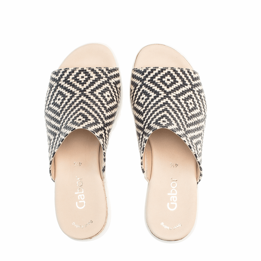 Gabor Plateforme Slipon Sandale Noir