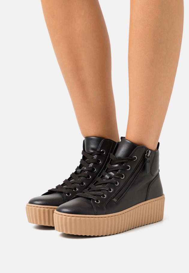 Gabor Platform Ankle Boots Black