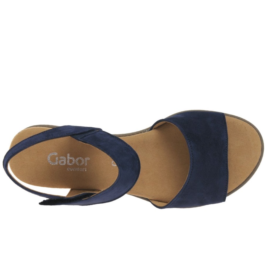 Gabor Raynor Ladies Sandals Dark Blue Suede