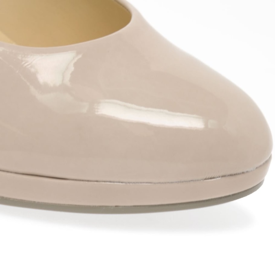 Gabor Sand Patent Splendid Womens High Heel Court Shoes