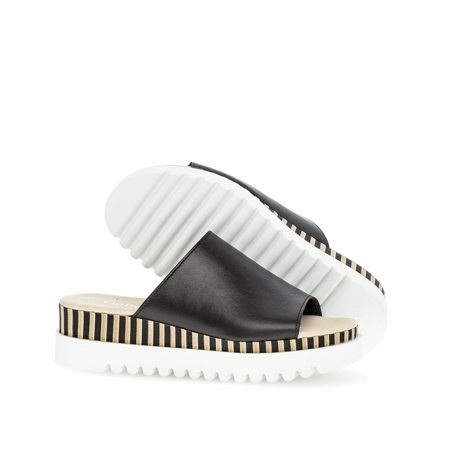 Gabor Sandale Plate-forme Noire/naturelle