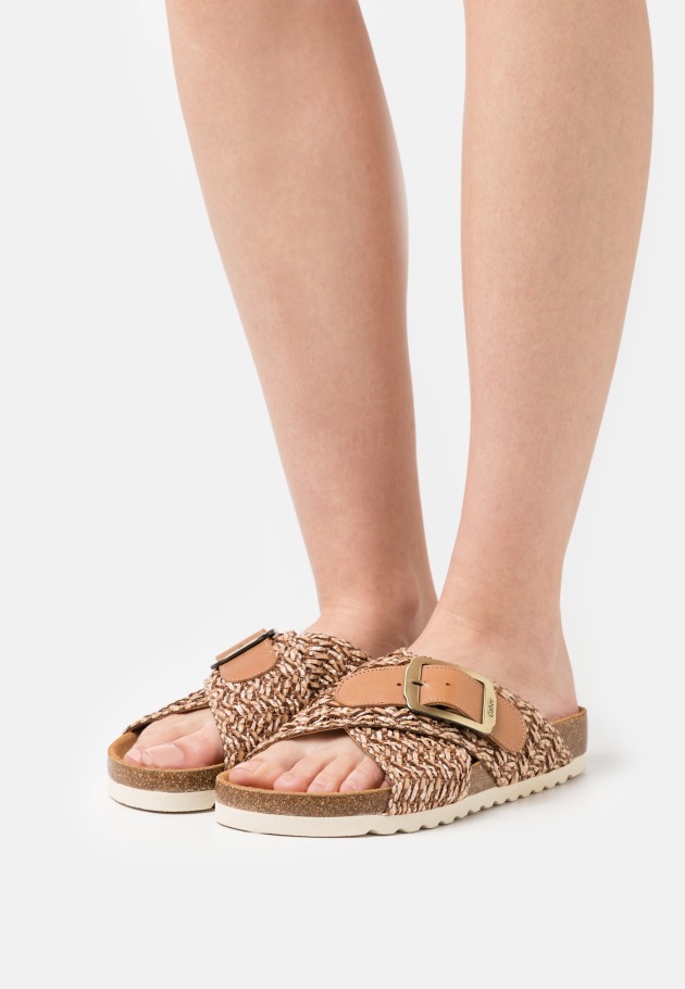 Gabor Sandales à Barre En T Bleu Nuit