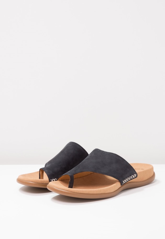 Gabor Sandales à Barre En T Bleu Nuit