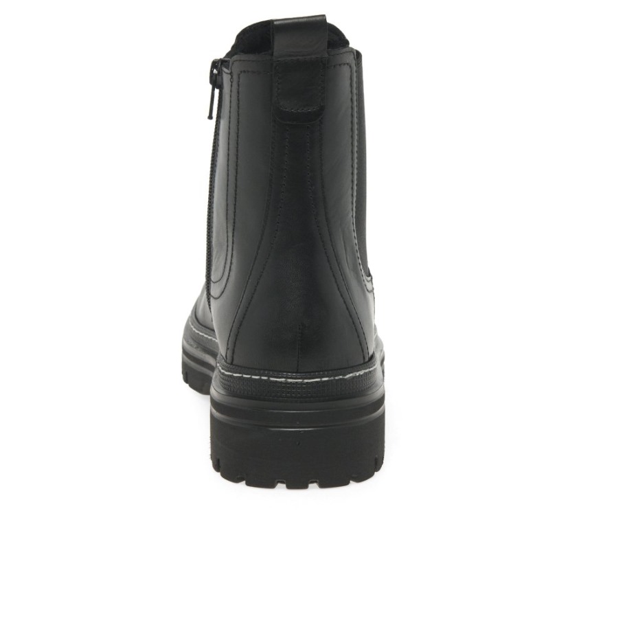 Gabor Suisse Gazania Womens Chelsea Boots Black/White Stitch