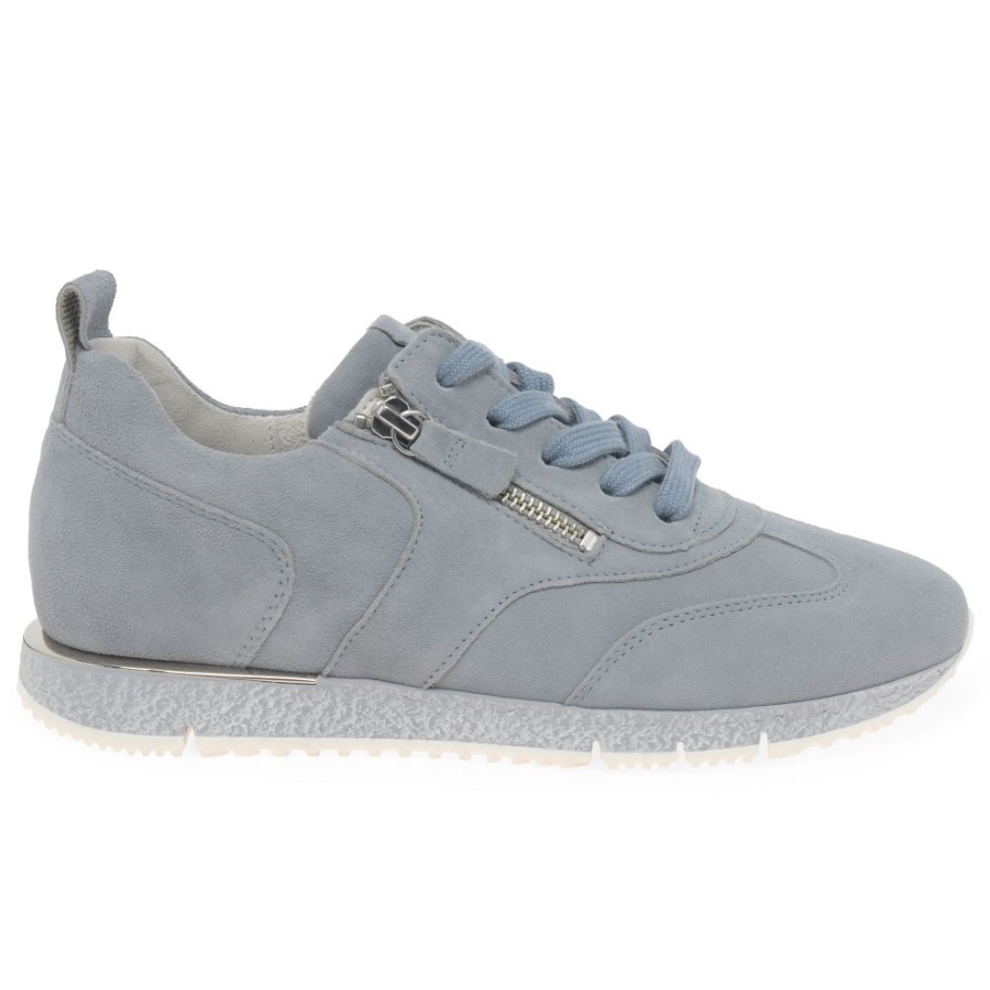 Gabor Suisse Wednesday Ladies Trainers Aquamarine Suede