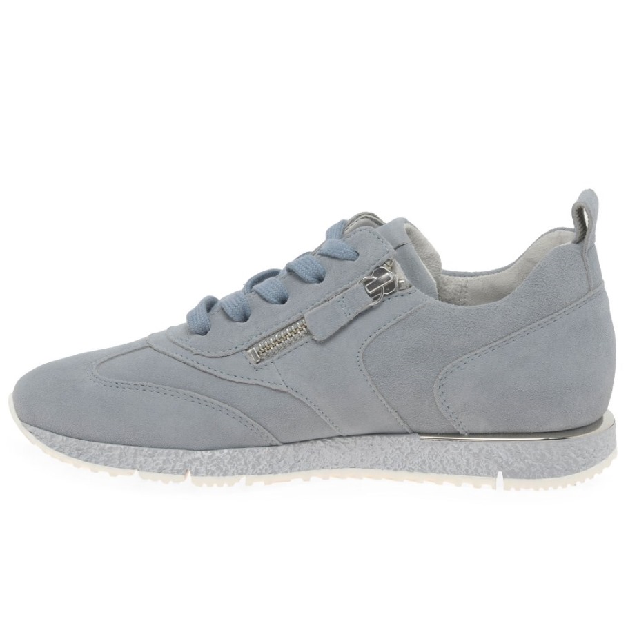 Gabor Suisse Wednesday Ladies Trainers Aquamarine Suede