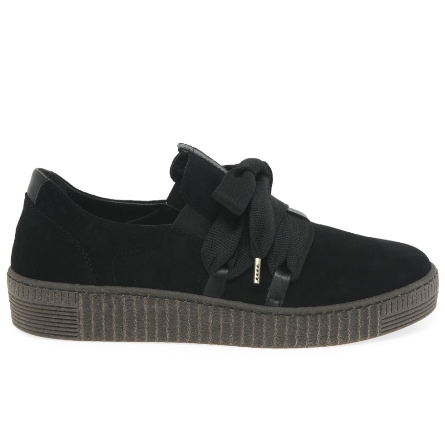 Gabor Waltz Womens Casual Trainers Black Suede