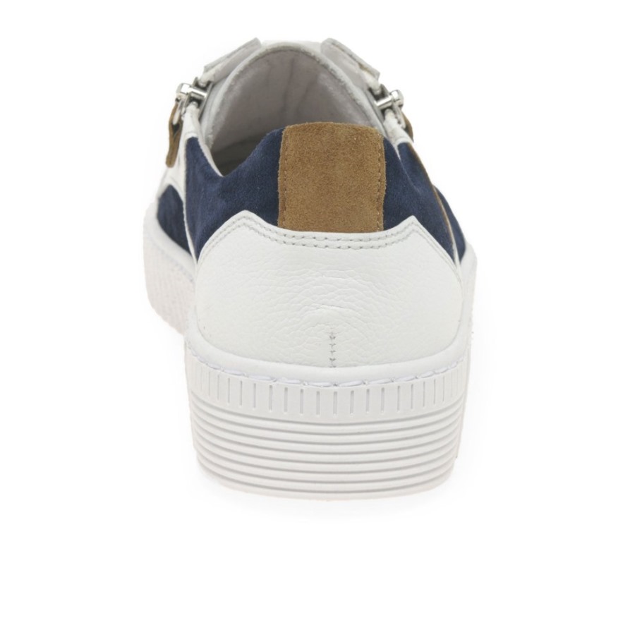 Gabor White/Marine Wemo Ladies Trainers