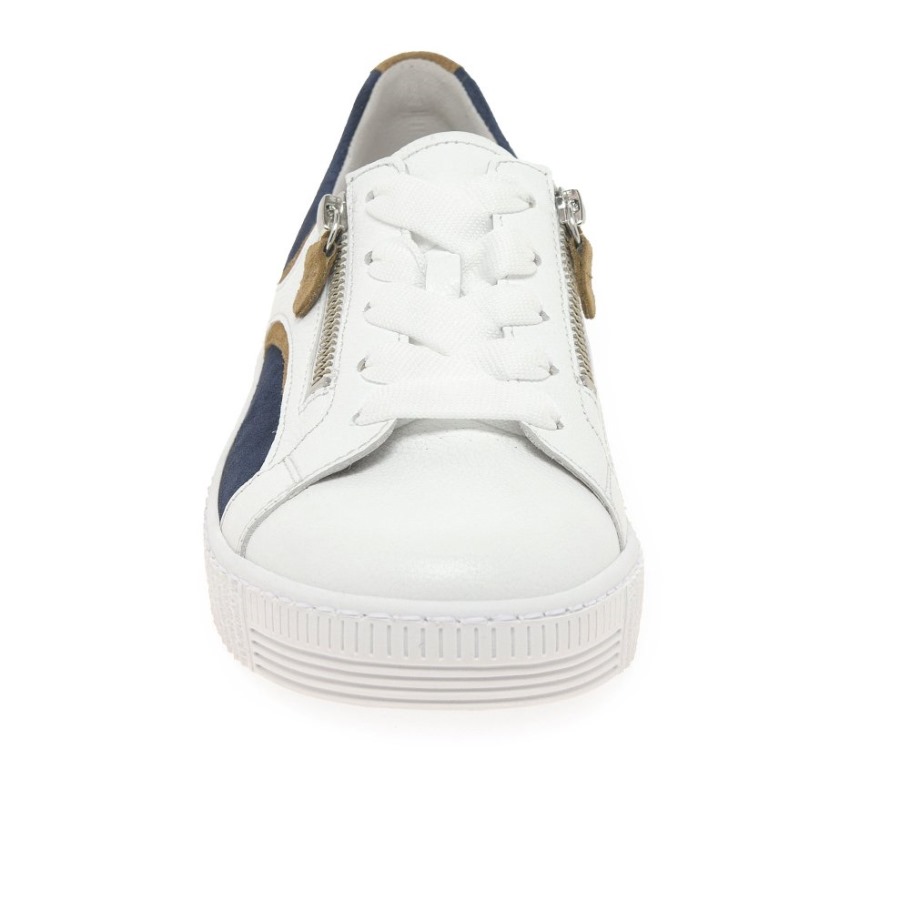 Gabor White/Marine Wemo Ladies Trainers