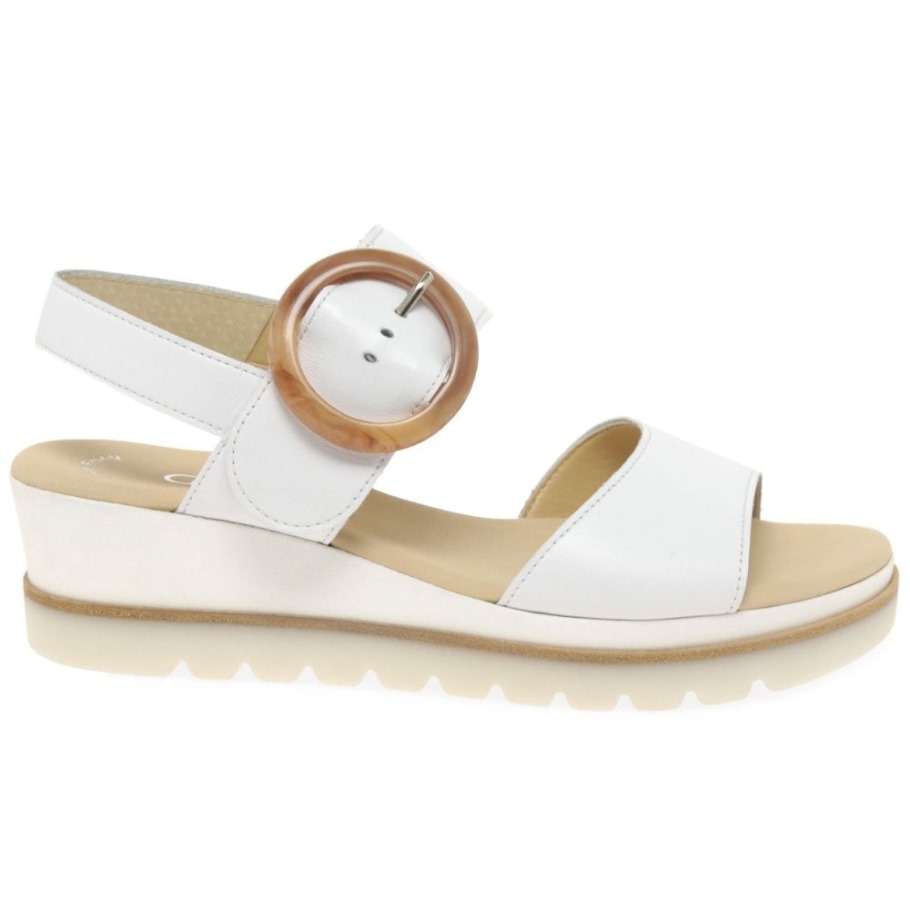 Gabor Yeo Ladies Wedge Heel Sandals White
