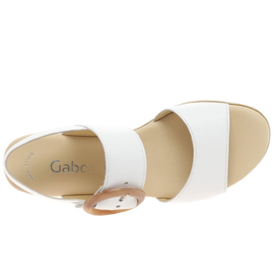 Gabor Yeo Ladies Wedge Heel Sandals White