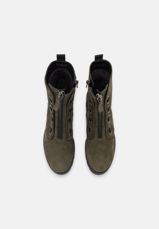 Green Army Gabor Platform Ankle Boots