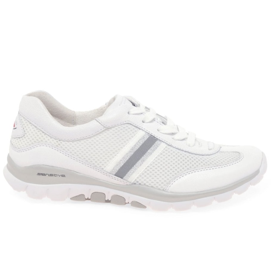 Helen Womens Sports Trainers White/Silver Gabor