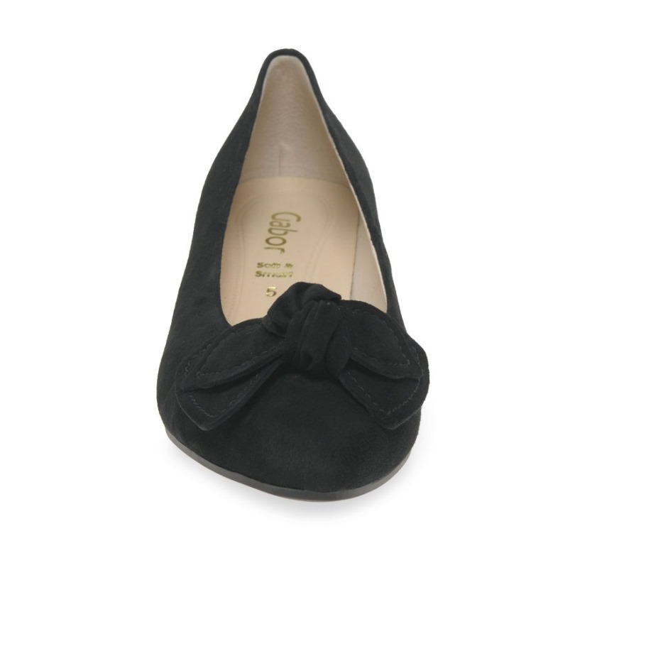 Hooty Ladies Court Shoes Gabor Black Suede