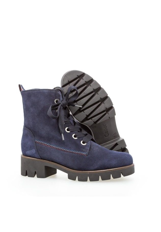 Lace-Up Ankle Boots Blue Gabor