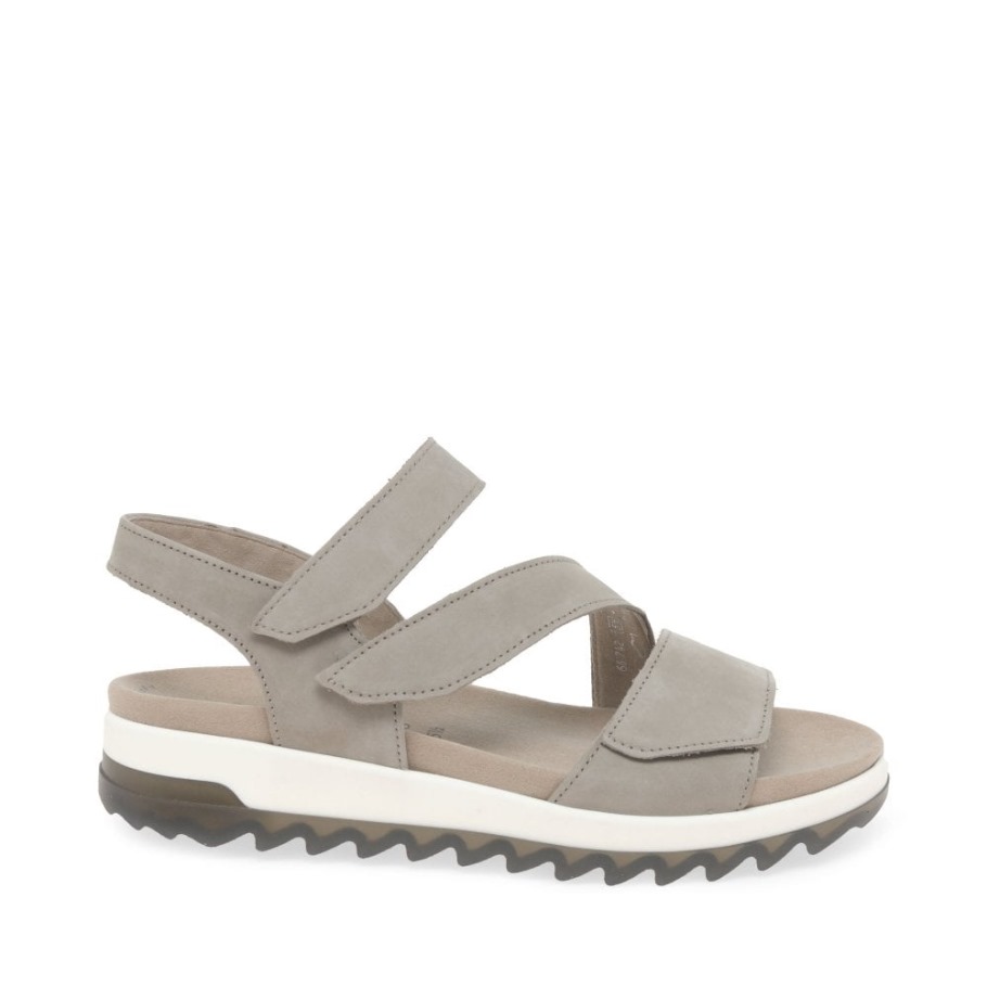 Linen Nubuck Gabor Verity Womens Strappy Low Heeled Sandals