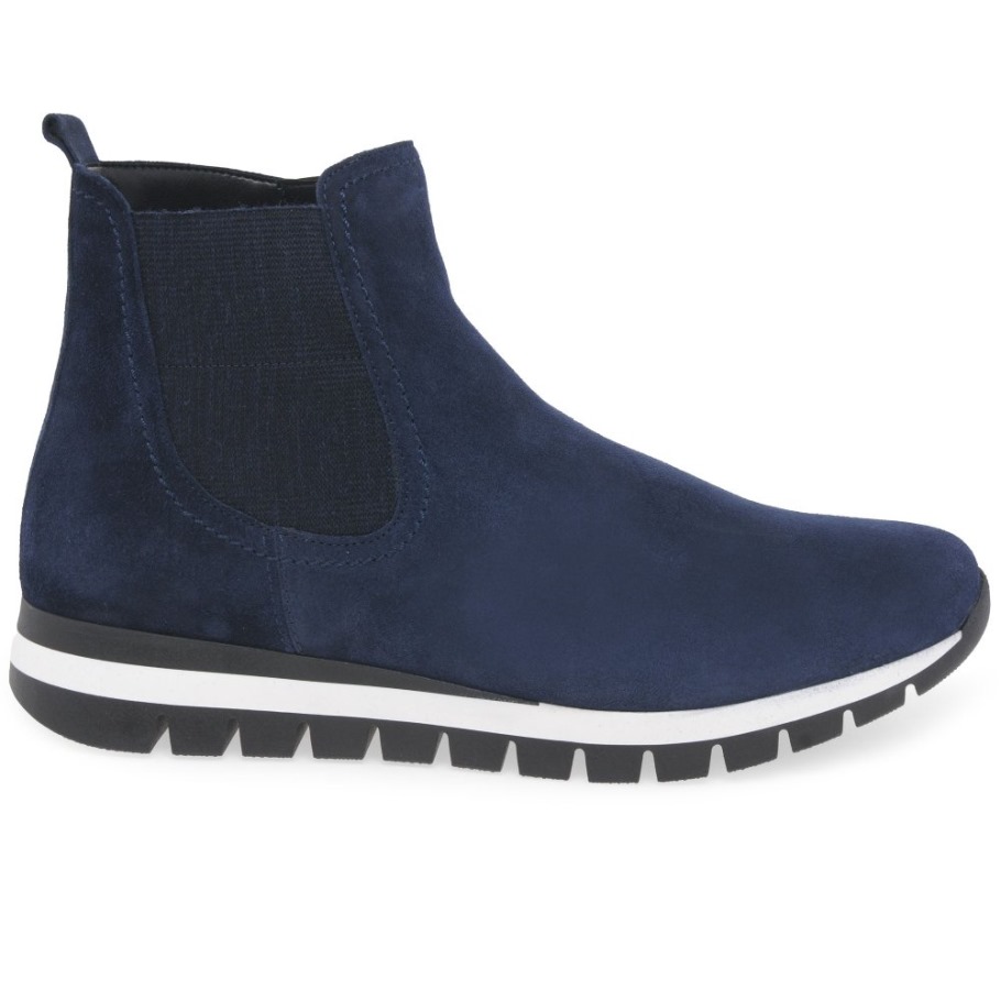 Marine Suede Teller Womens Ankle Boots Gabor