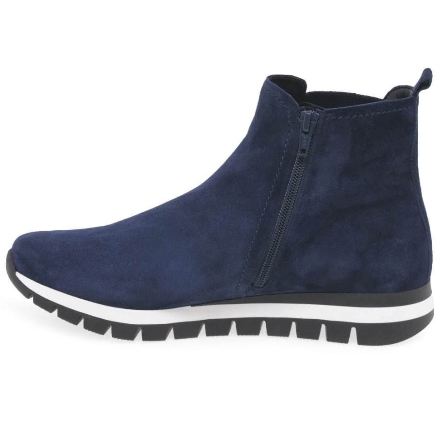 Marine Suede Teller Womens Ankle Boots Gabor