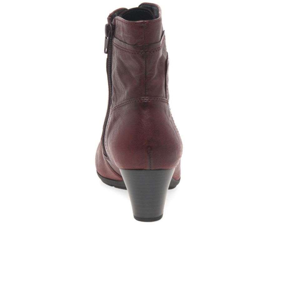 National Womens Ankle Boots Dark Red Gabor