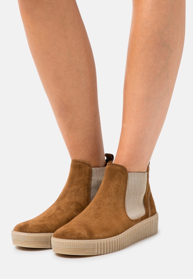 Natural Gabor Platform Ankle Boots