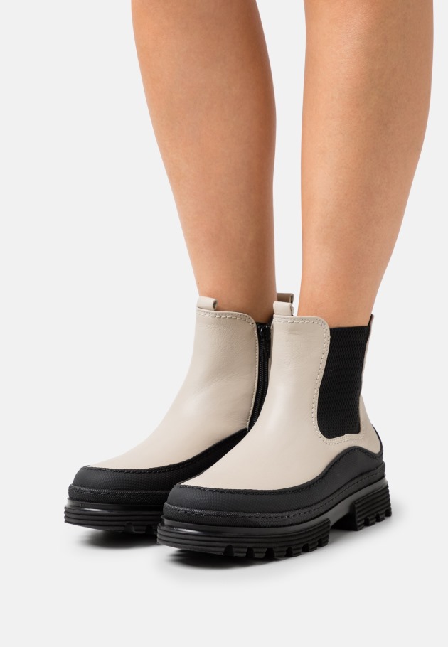 Natural Gabor Platform Ankle Boots