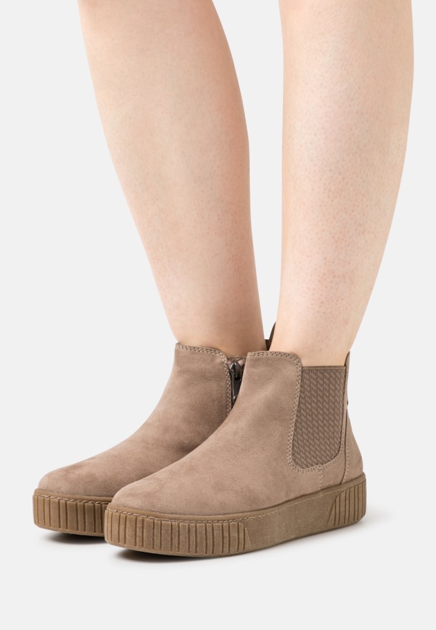 Natural Gabor Platform Ankle Boots