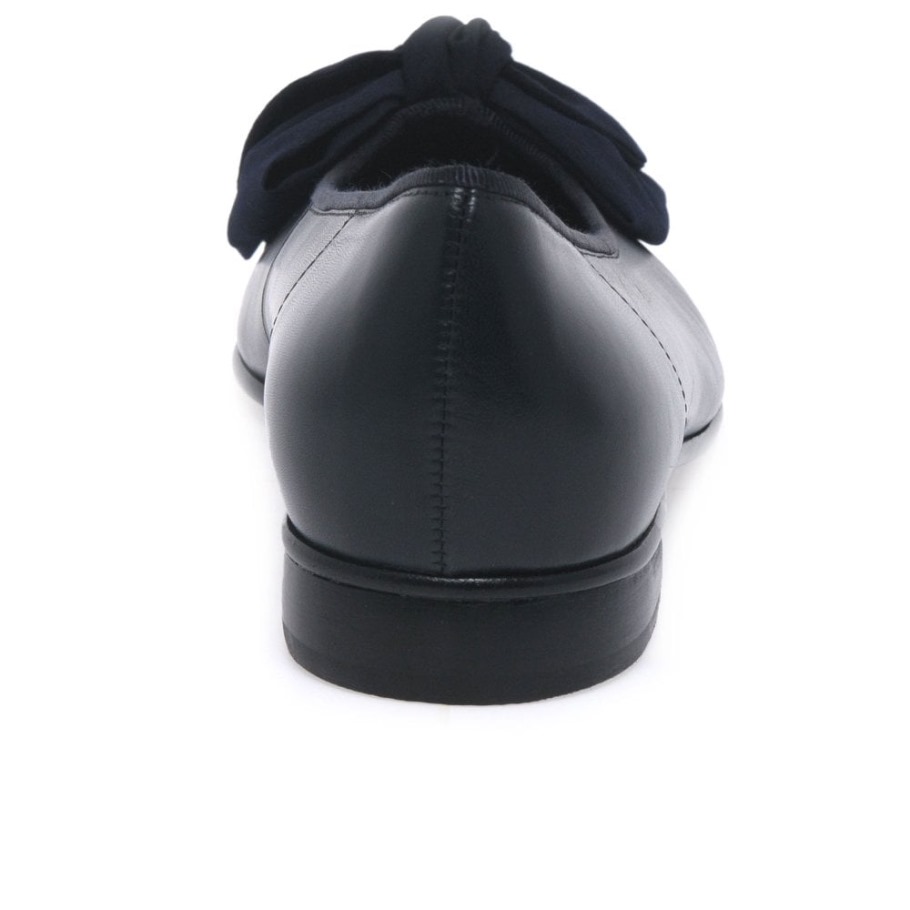 Navy Gabor Amy Bow Trim Womens Ballerina Pumps