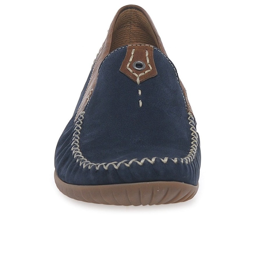 Navy Nubuck/Tan Gabor California Sporty Womens Moccasins