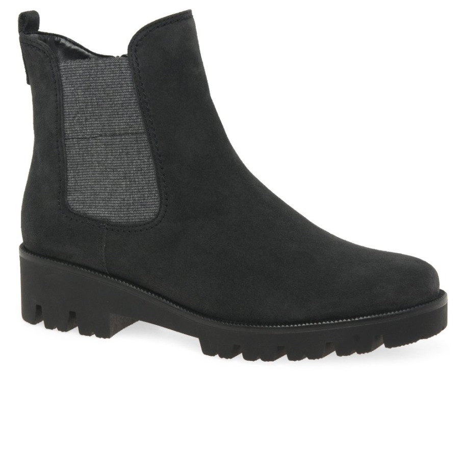 Newport Womens Chelsea Boots Gabor Dark Grey Suede