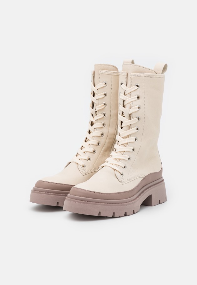 Panna/Dark Nude Gabor Lace-Up Ankle Boots