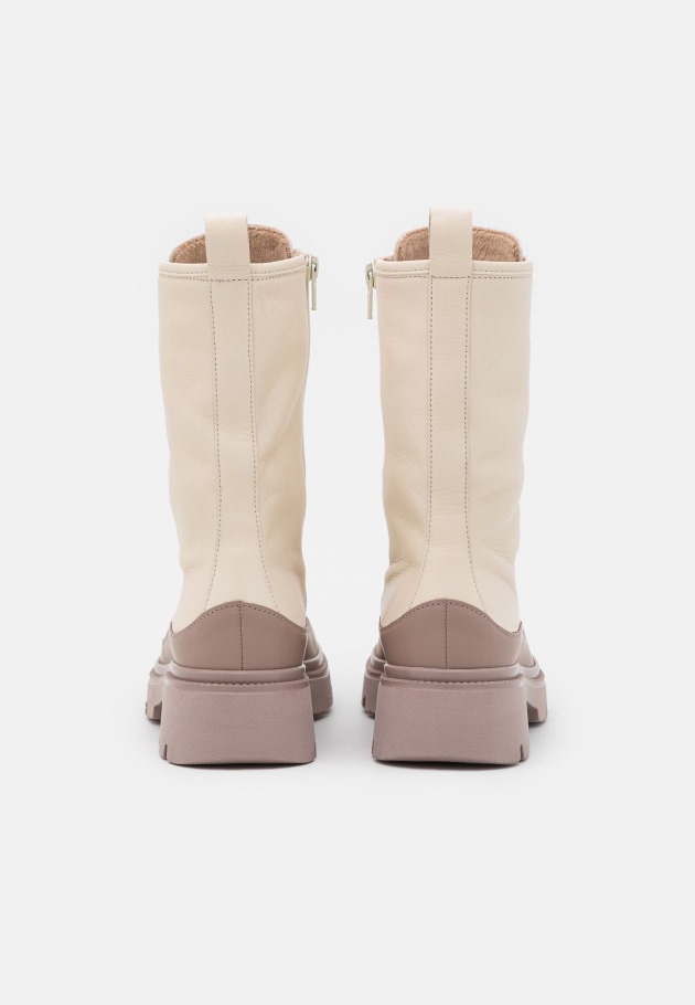 Panna/Dark Nude Gabor Lace-Up Ankle Boots