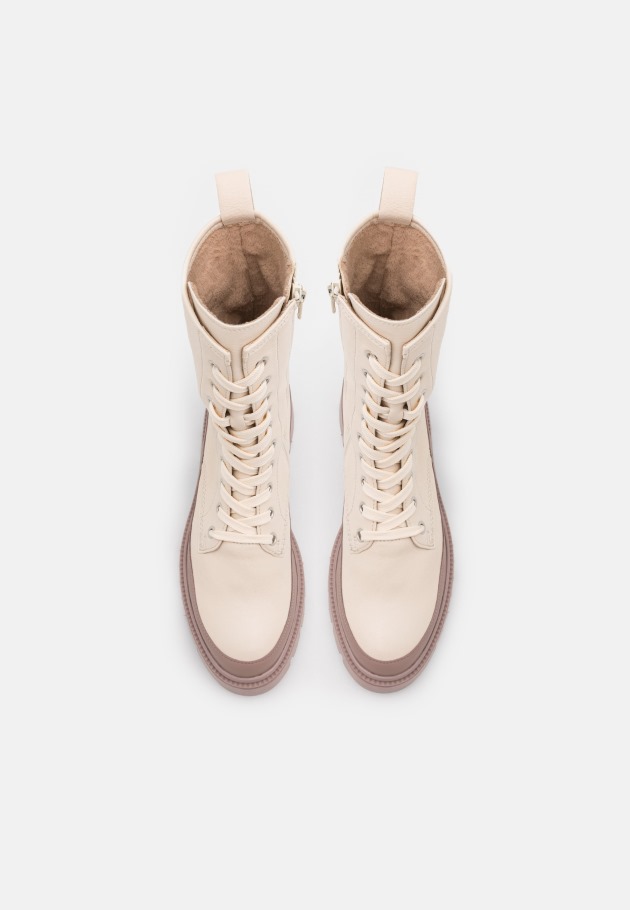 Panna/Dark Nude Gabor Lace-Up Ankle Boots