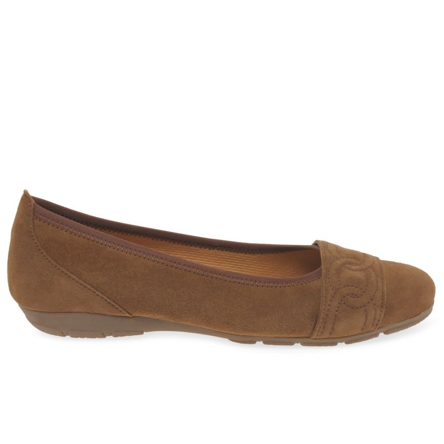 Resemblance Ladies Shoes Gabor New Whiskey Suede