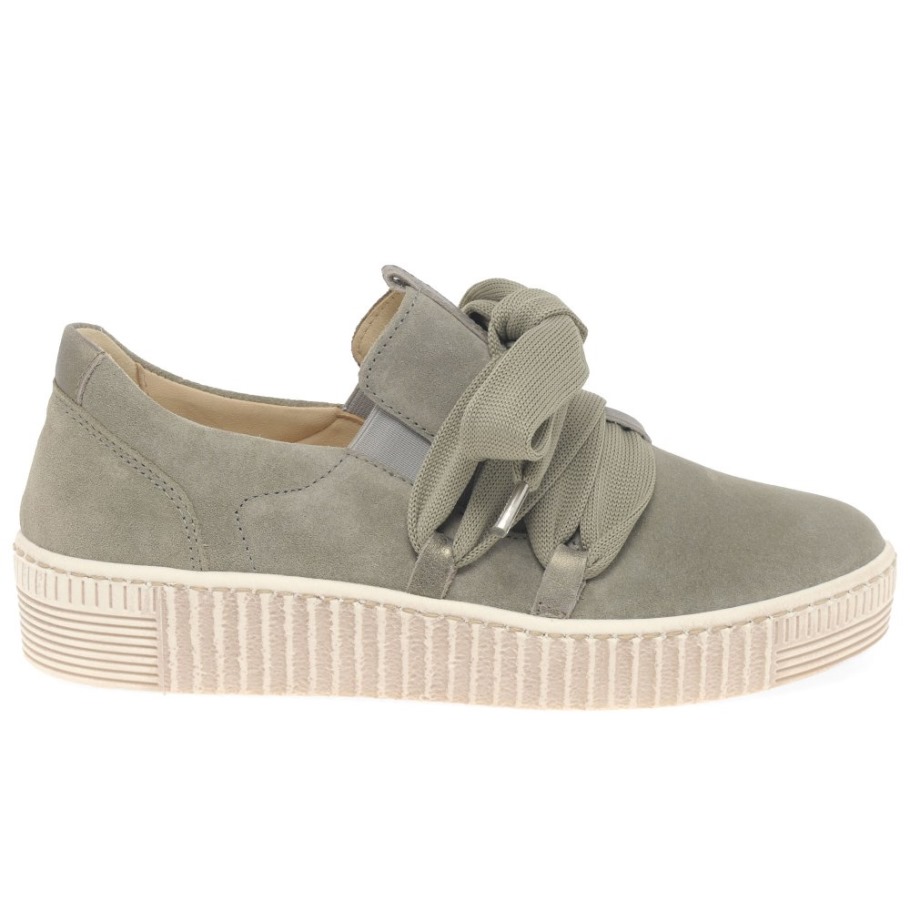 Salvia/Bronze Suede Gabor Waltz Womens Casual Trainers