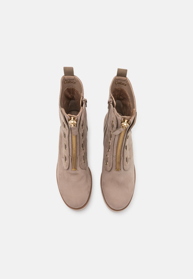 Sand Gabor Platform Ankle Boots
